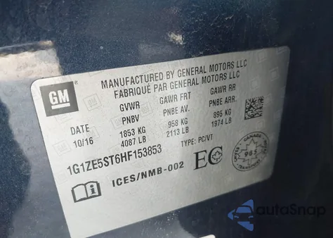 2017 Chevrolet Malibu 1Lt z USA, uszkodzony, nr VIN 1G1ZE5ST6HF153853